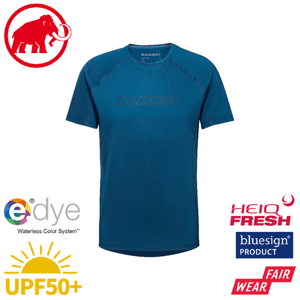 【MAMMUT 長毛象 男 Selun FL T-Shirt Logo 短袖T恤《深冰藍》】1017-05050/運動衫/短T