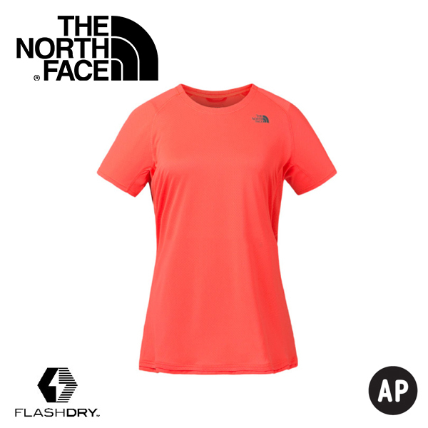 【The North Face 女 排汗短T《珊瑚色》】3F22/排汗衣/短袖