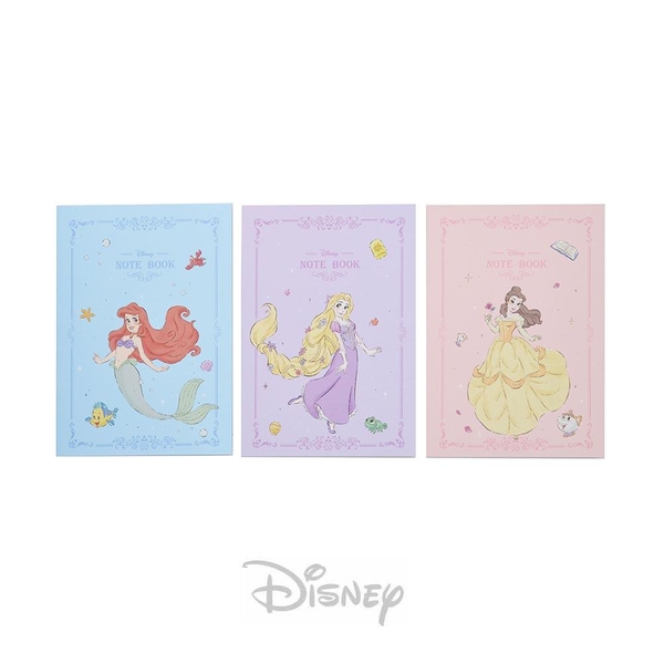迪士尼Disney 公主系列 橫線固頁筆記本 25K-貝兒