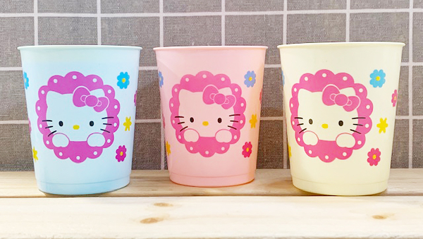 【震撼精品百貨】凱蒂貓_Hello Kitty~日本SANRIO三麗鷗 KITTY塑膠杯/水杯(3入)-粉/藍/白#00170