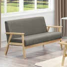 【森可家居】雅果灰色布雙人休閒沙發 12ZX212-6 二人座 實木椅架 簡約北歐風 咖啡廳風