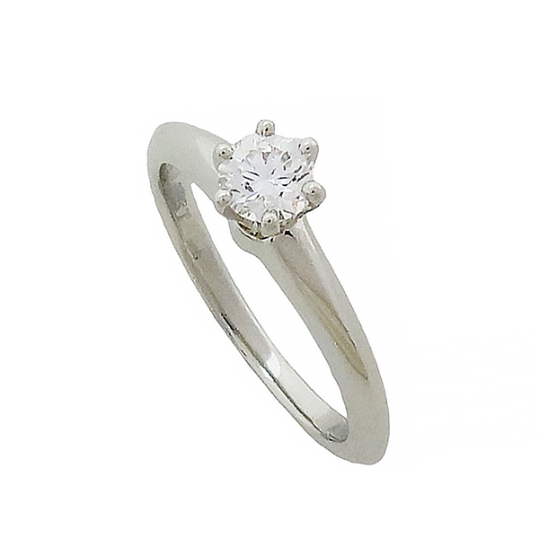 【二手名牌BRAND OFF】Tiffany & Co 蒂芬妮 Tiffany Setting 0.26CT 鑽石 PT950 鉑金戒指