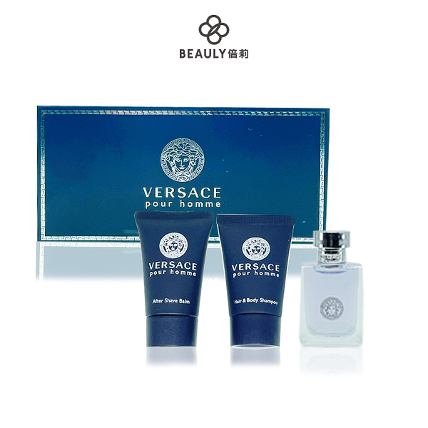 VERSACE 凡賽斯 經典男性小香禮盒 (淡香精5ml+沐浴膠25ml+鬍後乳25ml)《BEAULY倍莉》