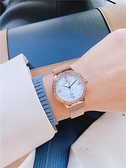 女士手錶防水新款潮流正韓簡約休閒大氣學生錶水鉆女錶ins風手錶
