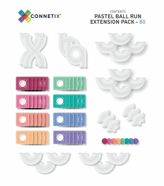 澳洲 Connetix 粉彩磁力積木-滾球軌道組(80PC)聖誕禮物|磁性積木|磁力片 product thumbnail 3