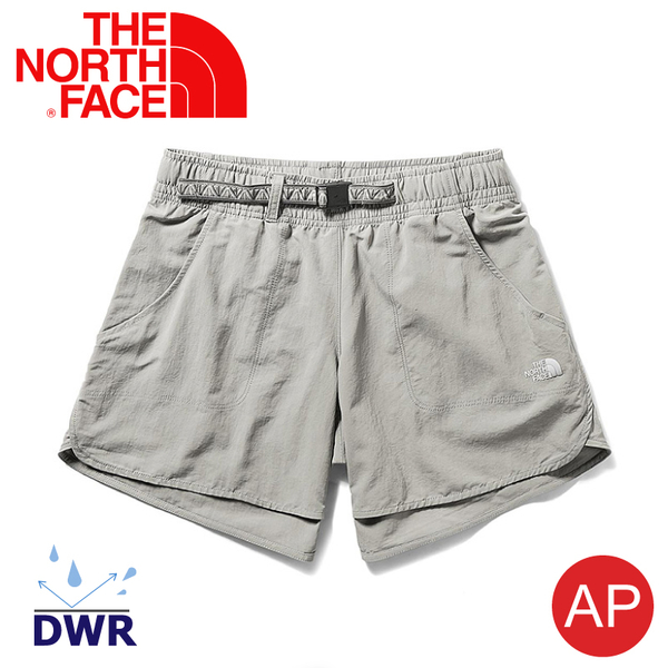 【The North Face 女 快乾抗UV短褲《泥灰》】3V55/DWR/排汗/防潑水/運動褲/休閒褲/跑步