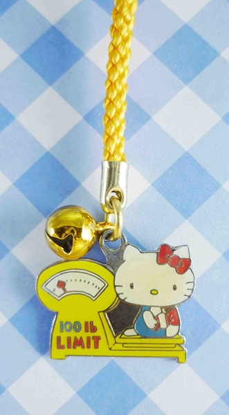 【震撼精品百貨】Hello Kitty 凱蒂貓~手機吊飾-黃磅秤(繩子)