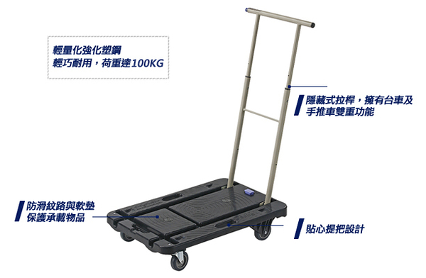 [ 家事達] 日本原裝進口 nansin-CC-211-K 小型兩用平台手推車 特價