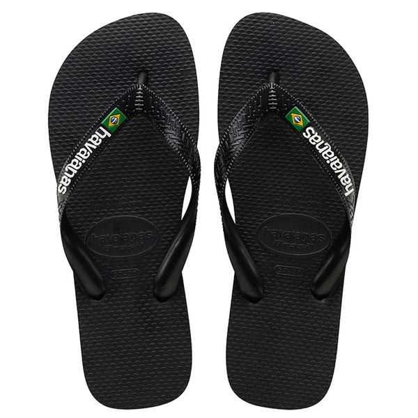 HAVAIANAS 哈瓦仕 人字拖 巴西國旗 黑色 拖鞋 男女 (布魯克林) 41108501069U