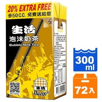 生活 泡沫奶茶 300ml (24入)x3箱【康鄰超市】