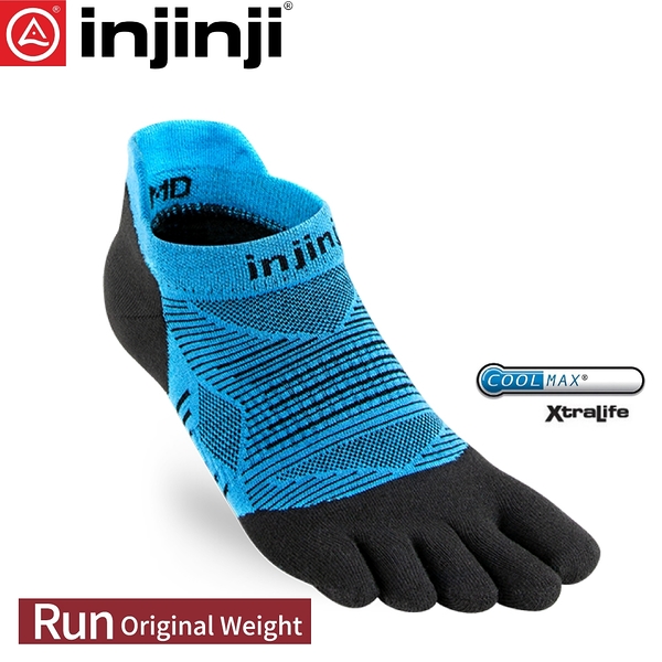 【INJINJI 美國 RUN 吸排五趾隱形襪《水藍》】0653/五指襪/專業排汗襪/登山健行襪/休閒襪