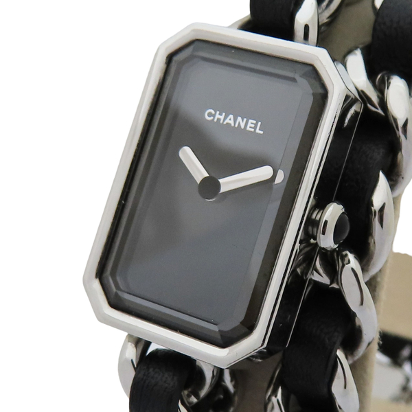 【二手名牌BRAND OFF】CHANEL 香奈兒 PREMIERE ICONIC CHAIN 皮革鍊帶 石英腕錶 H7023 product thumbnail 3