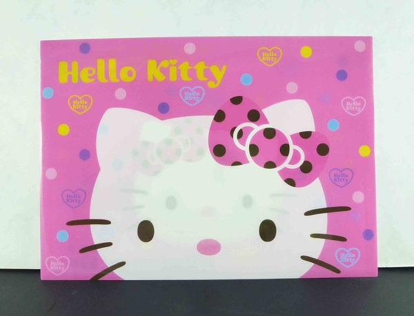 【震撼精品百貨】Hello Kitty 凱蒂貓~文件袋附扣-粉點大臉