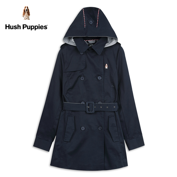 Hush Puppies 外套 女裝可拆連帽長版風衣外套 product thumbnail 2