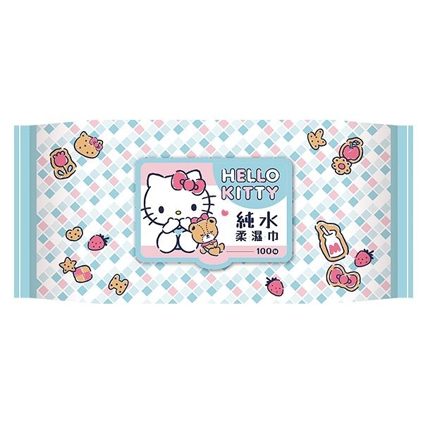 Hello Kitty 超純水柔濕巾(加蓋100抽)【小三美日】三麗鷗授權