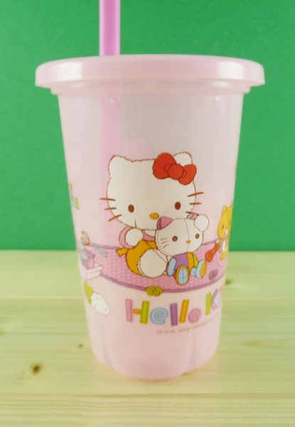 【震撼精品百貨】Hello Kitty 凱蒂貓~吸管杯~粉熊