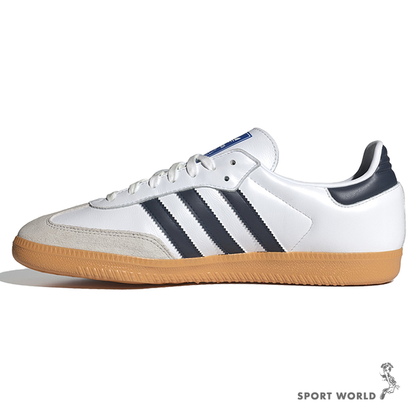 Adidas Samba OG 男鞋 女鞋 休閒鞋 皮革 焦糖底 德訓鞋 白藍【運動世界】IF3814 product thumbnail 3