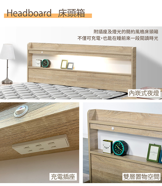 【IHouse】香村 日系無印風 (床頭、六分底 、天絲硬床)三件組 單大3.5尺