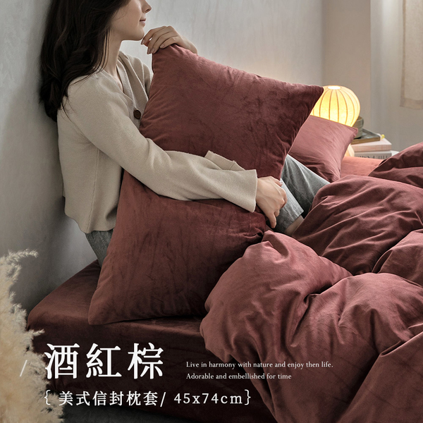 BELLE VIE 枕頭套/2入組 輕奢水晶絨 美式信封枕套【多款任選】抗靜電 柔軟短絨 秋冬系列 product thumbnail 7