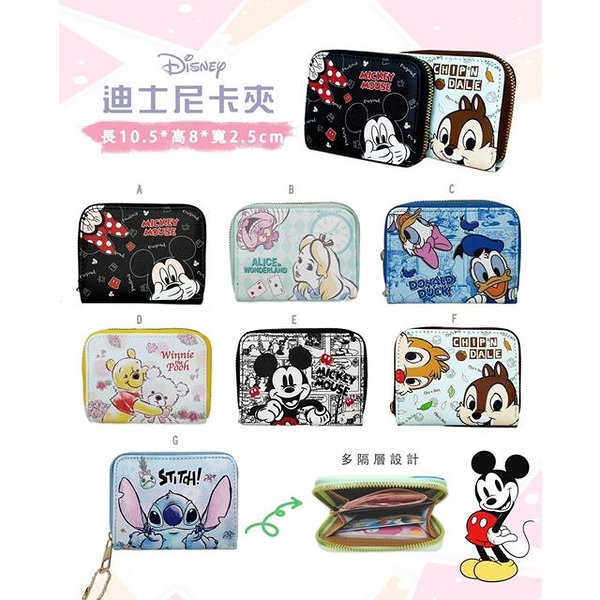 小禮堂 Disney 迪士尼 皮質拉鍊零錢包 (角色款)