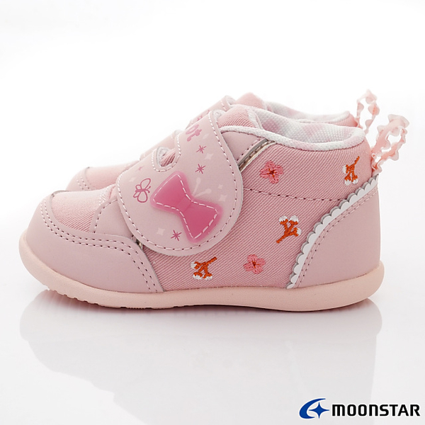 日本Moonstar月星頂級童鞋赤子心系列高筒碎花學步鞋B1474粉(寶寶段) product thumbnail 3