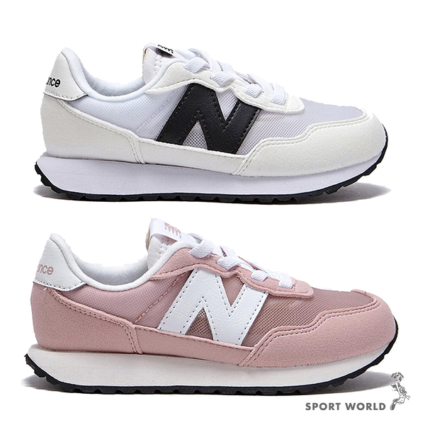 New Balance 237 休閒鞋 童鞋 中童 透明 白黑/粉【運動世界】PH237DEP-W/PH237DES-W