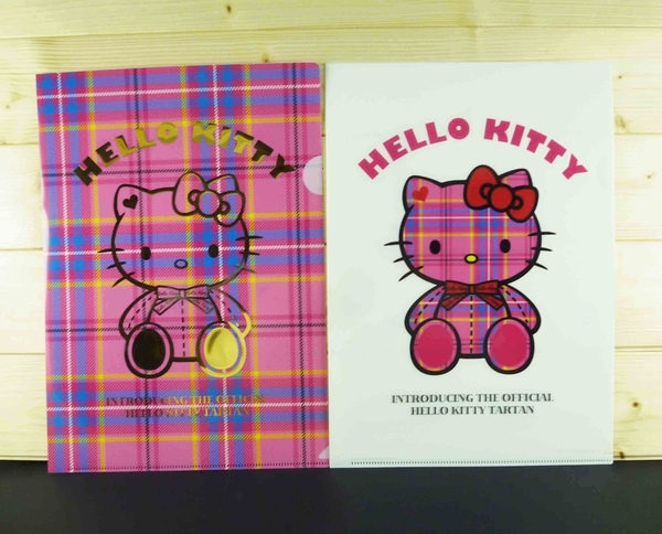 【震撼精品百貨】Hello Kitty 凱蒂貓~2入文件夾~桃格子