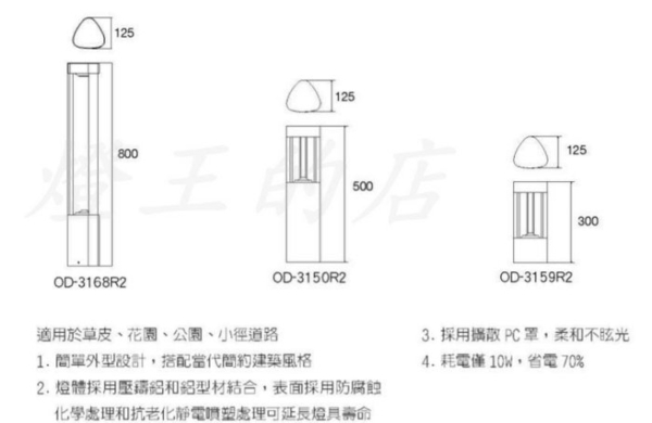 【燈王的店】舞光 LED 10W 30公分 馬克草皮燈 庭園燈 戶外燈 草坪燈 OD-3159R2 product thumbnail 3