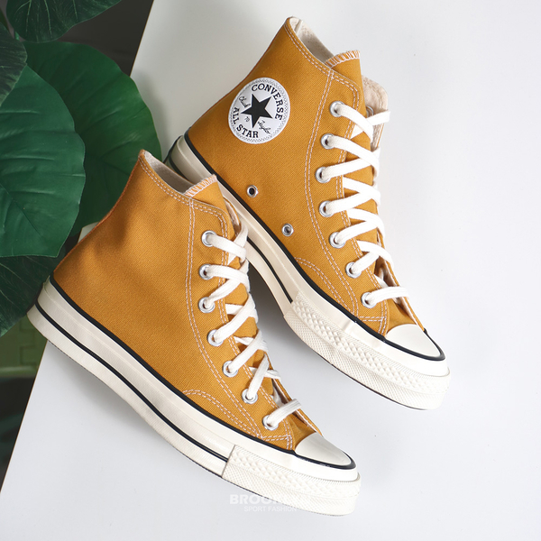 CONVERSE 70S 1970 CHUCK TAYLOR ALL STAR 黃 土黃 奶油頭 黑標 帆布鞋 高筒 男女 (布魯克林) 162054C