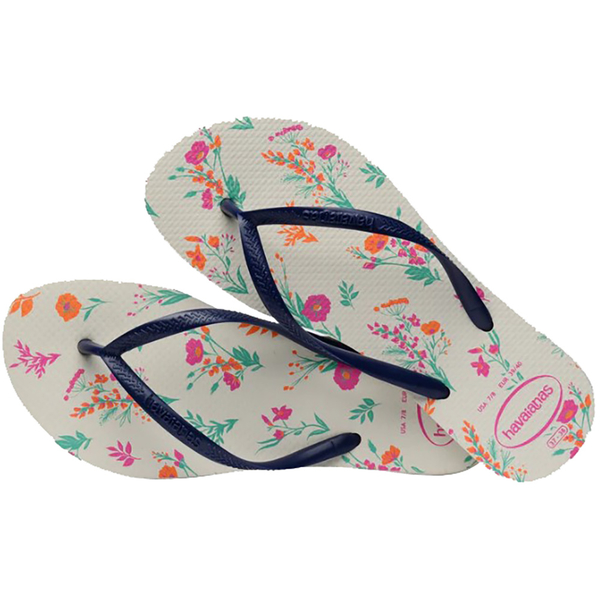 HAVAIANAS 哈瓦仕 人字拖 SLIM ROMANCE 白花卉 夾腳拖 女 41369770052W product thumbnail 2