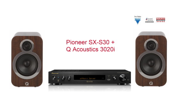 先鋒Pioneer SX-S30 立體聲網路擴大機+Q ACOUSTICS 3020i 書架型喇叭