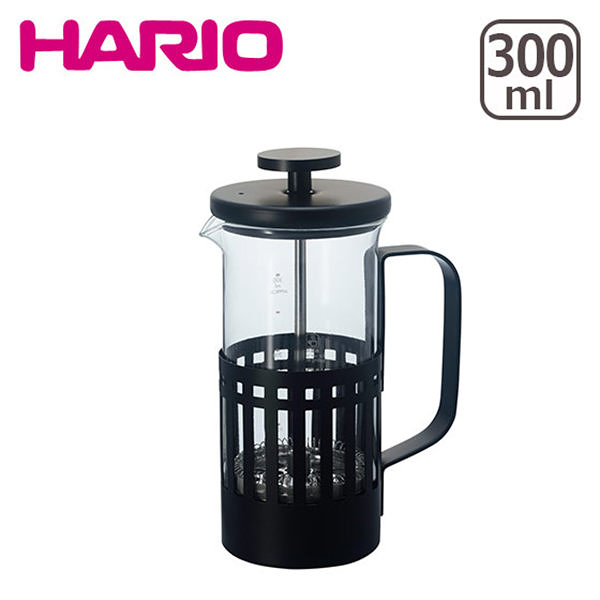 HARIO 霧黑濾壓壺 300ml 耐熱玻璃 法式濾壓壺