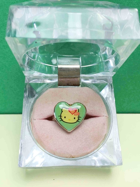 【震撼精品百貨】Hello Kitty 凱蒂貓~戒指-藍愛心