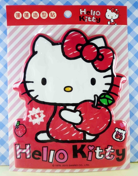 【震撼精品百貨】Hello Kitty 凱蒂貓~KITTY立體海綿貼紙-紅蘋果