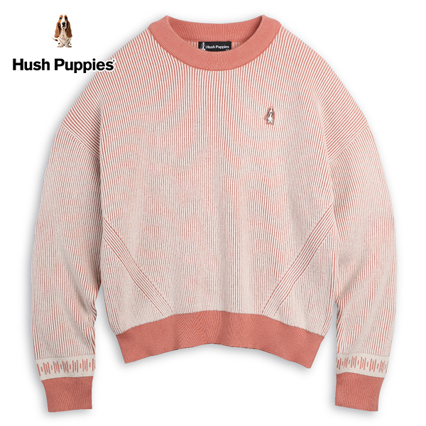 Hush Puppies 線衫 女裝雙色條紋羅紋落肩線衫