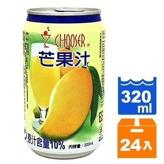 CHOOSER 俏思 芒果汁 320ml (24入)/箱【康鄰超市】
