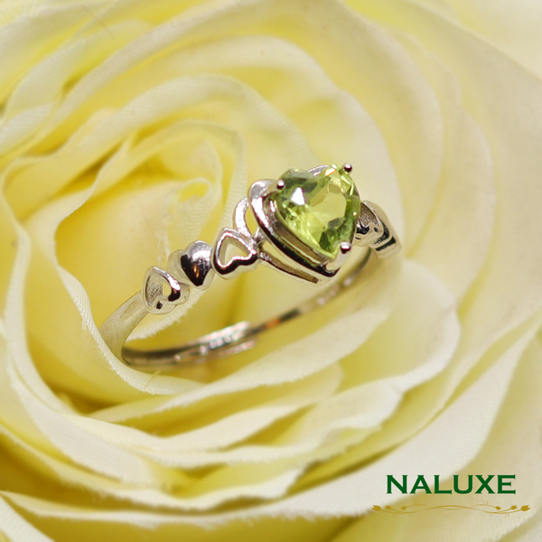 【Naluxe】天然寶石橄欖石心有所屬戒指(八月誔生石幸運守護石) product thumbnail 2
