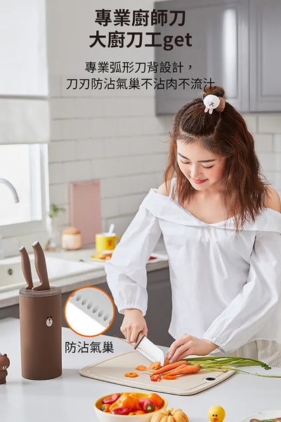九陽Joyoung 刀具3件組-菜刀+主廚刀+水果刀(熊大) T9-A7M(B) product thumbnail 4