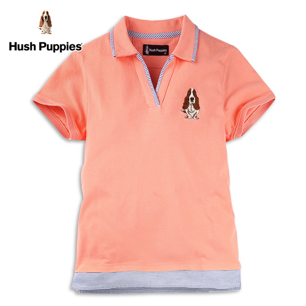 Hush Puppies POLO衫 女裝條紋拼接刺繡狗假兩件POLO衫 product thumbnail 2