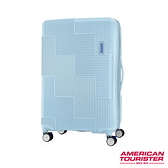 AT美國旅行者 30吋 新款防盜拉鍊 Velton 跳色幾何線條可擴充剎車輪 行李箱/旅行箱-(粉藍) GL7