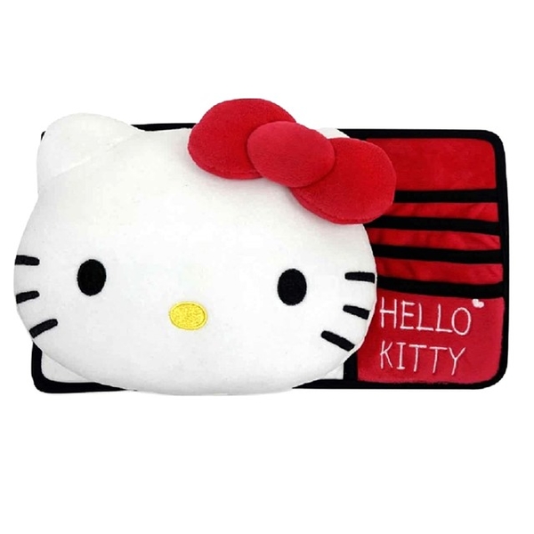 小禮堂 Hello Kitty 車用造型絨毛遮陽板護套 (大臉款) 4713909-238790