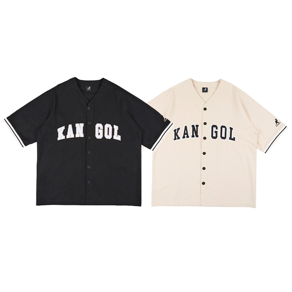 KANGOL 短袖 黑 卡其 棒球衣 棒球襯衫 復古 中性 6425147120 6425147132