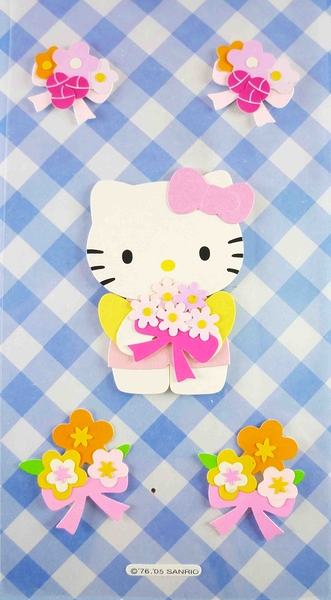 【震撼精品百貨】Hello Kitty 凱蒂貓~KITTY立體貼紙-捧花