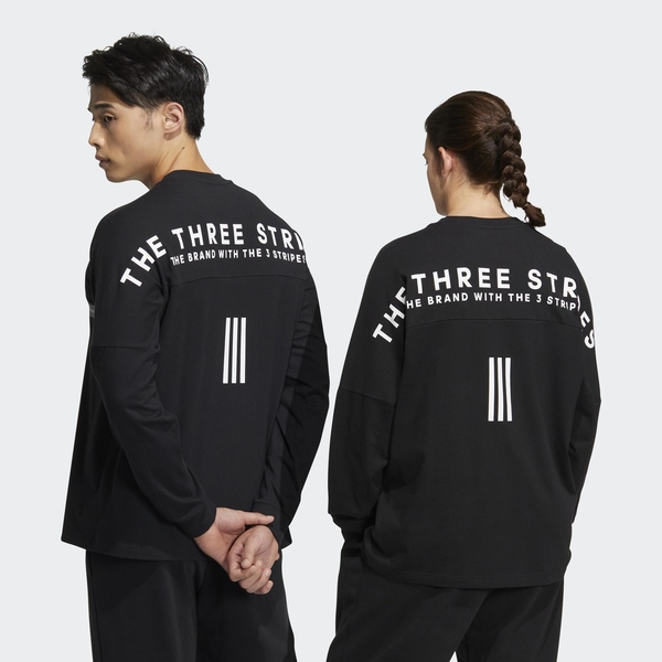 Adidas 男裝 長袖上衣 休閒 三線 串標 棉質 黑【運動世界】IA9451 product thumbnail 4