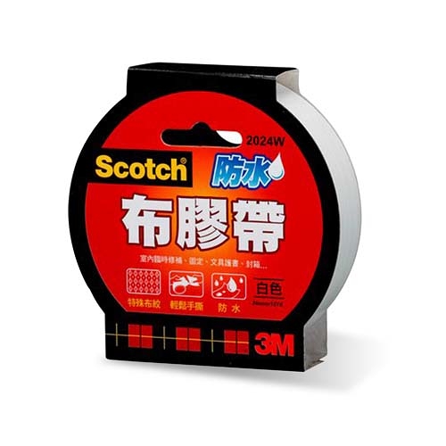 3M 思高牌 Scotch 2024W 白色強力防水布膠帶 24mmx15Y