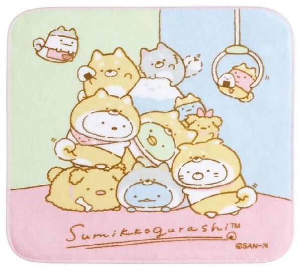 【震撼精品百貨】角落生物 Sumikko Gurashi~SAN-X 方巾/手帕-柴犬堆積款*80511