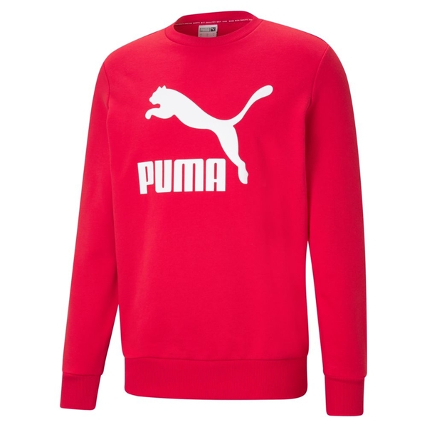 PUMA 男款紅色Classics長袖圓領衫 53008611