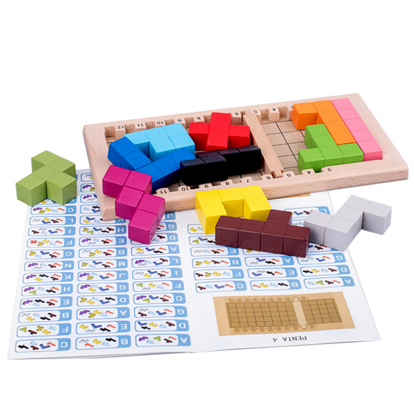 Jigsaw 兒童益智俄羅斯方塊數學邏輯益智積木玩具