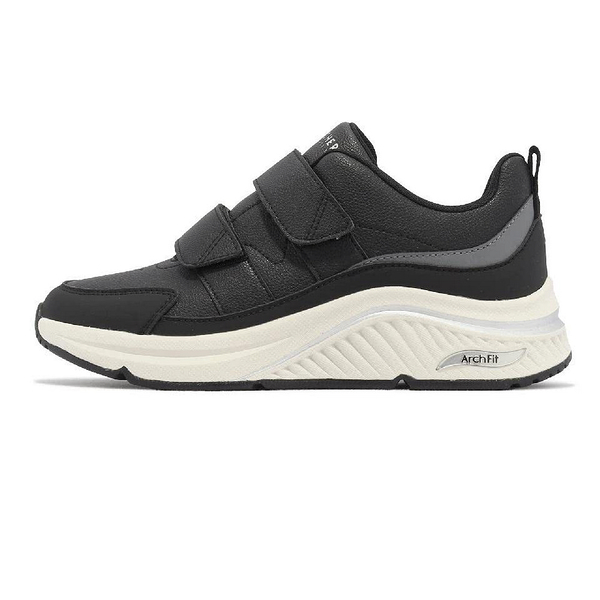 Skechers 休閒鞋Arch Fit S-Miles-Strapped 4 Miles 女鞋黑回彈魔鬼氈 Kaoracer 155571BLK