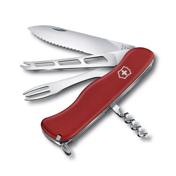 【Victorinox 瑞士維氏】瑞士刀 CHEESE MASTER 起士刀 7用刀 111mm-紅(0.8313.W)